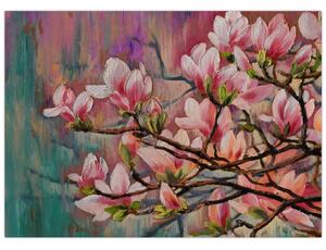 Obraz - Obraz olejny, Kwitnąca sakura (70x50 cm)
