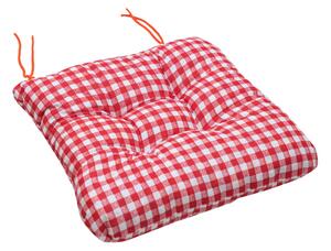 Poduszka na krzesło Soft kratka czerwona