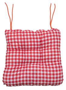 Poduszka na krzesło Soft kratka czerwona
