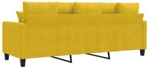 Sofa 3-osobowa, Å¼Ã³Åty, 180 cm, tapicerowana aksamitem