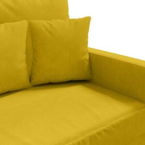 Sofa 3-osobowa, Å¼Ã³Åty, 180 cm, tapicerowana aksamitem