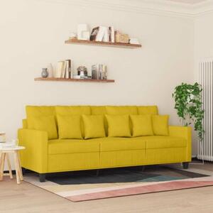 Sofa 3-osobowa, Å¼Ã³Åty, 180 cm, tapicerowana aksamitem