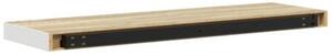 Półki ścienne, 2 szt., dębowo-białe, 90x23,5x3,8 cm, mdf