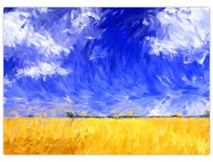 Obraz - Obraz olejny, Złote pole (70x50 cm)