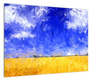 Obraz - Obraz olejny, Złote pole (70x50 cm)