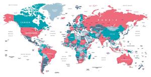 Tapeta mapa świata z pastelowym akcentem