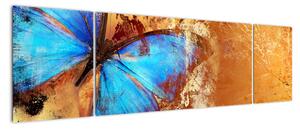 Obraz - Niebieski motyl (170x50 cm)