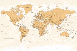 Samoprzylepna tapeta mapa świata w stylu vintage