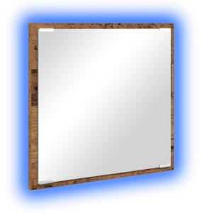 Lustro Åazienkowe LED z lustrem stare drewno 40 x 37 x 8.5 cm