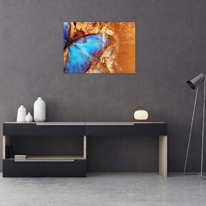Obraz - Niebieski motyl (70x50 cm)