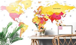 Tapeta mapa świata w kolorach