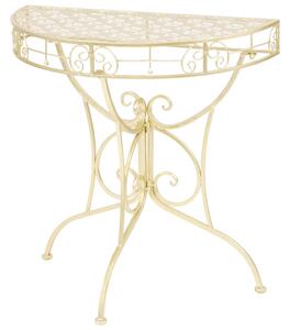 Półokrągły stolik vintage, metalowy, 72 x 36 x 74 cm, złoty