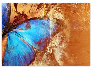 Obraz - Niebieski motyl (70x50 cm)