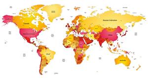 Tapeta mapa świata w kolorach