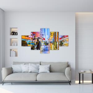 Obraz - Miasto w neonowym blasku (125x70 cm)