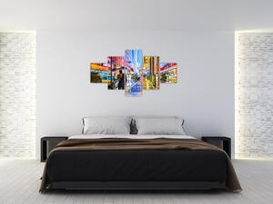 Obraz - Miasto w neonowym blasku (125x70 cm)