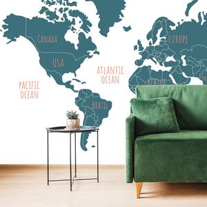 Samoprzylepna tapeta współczesna mapa świata