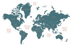 Tapeta współczesna mapa świata