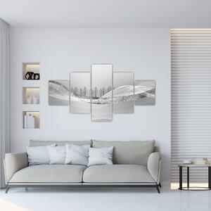 Obraz - Srebrny krajobraz (125x70 cm)