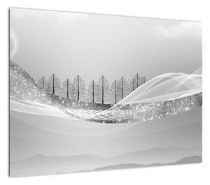 Obraz - Srebrny krajobraz (70x50 cm)