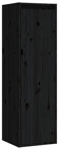 Szafka ścienna, czarna, 30x30x100 cm, lite drewno sosnowe