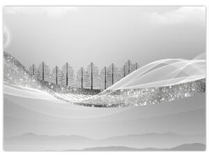Obraz - Srebrny krajobraz (70x50 cm)