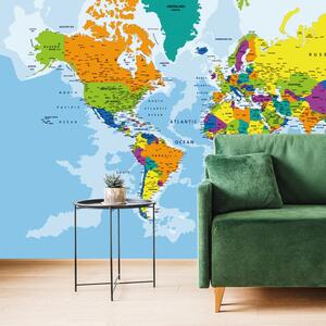 Samoprzylepna tapeta kolorowa mapa świata