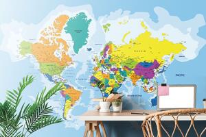 Samoprzylepna tapeta kolorowa mapa świata