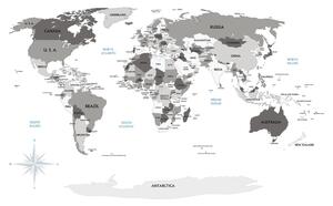 Tapeta czarno-biała mapa z niebieskim kontrastem