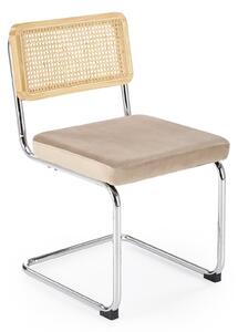 Krzesło K504 na płozach z rattanowym oparciem