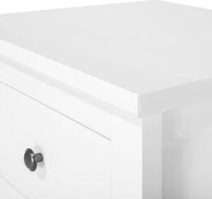 Klasyczna szafka stolik nocny 2 szuflady biała Joliet Beliani
