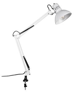 Biała lampa stołowa z elastyczną konstrukcją/z klipsem (wysokość 73,5 cm) Tajo – Trio