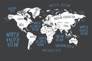 Tapeta mapa świata w nowoczesnym stylu