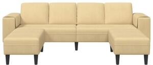 Nowoczesna sofa w ksztaÅcie u z sztruksowym obiciem - szary zielony