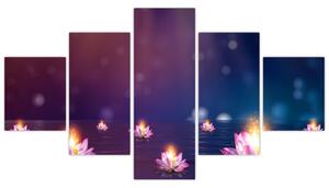 Obraz - Magiczne lilie wodne (125x70 cm)