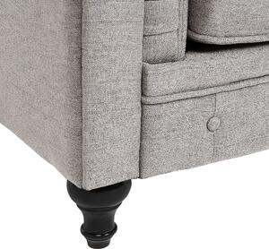 Nowoczesny fotel tapicerowany pikowany jasnoszary Chesterfield Beliani