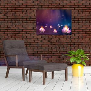 Obraz - Magiczne lilie wodne (70x50 cm)