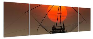 Obraz - Wschód słońca, jezioro Pakpra (170x50 cm)