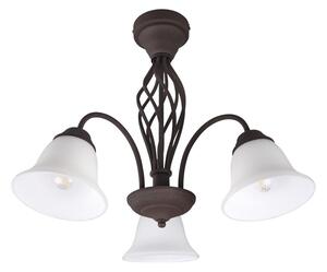 Ciemnobrązowa lampa sufitowa ze szklanym kloszem Rustica – Trio