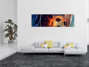 Obraz - Piłka w ogniu (170x50 cm)
