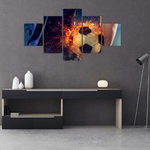 Obraz - Piłka w ogniu (125x70 cm)