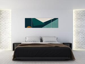 Obraz - Abstrakcja kubistyczna (170x50 cm)