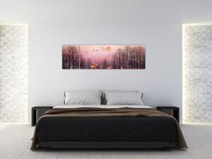 Zdjęcie - Jeleń w blasku zachodzącego słońca (170x50 cm)