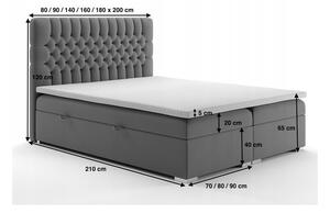 Łóżko kontynentalne z materacem NATALIA 90/120/140/160/180 x 200 cm