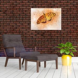 Obraz - Pomarańczowy motyl, akwarela (70x50 cm)