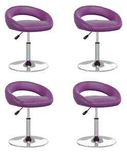 Obrotowe krzesła stołowe, 4 szt., fioletowe, sztuczna skóra