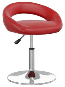Obrotowe krzesło stołowe, winna czerwień, sztuczna skóra