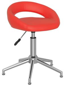 Obrotowe krzesło stołowe, czerwone, sztuczna skóra