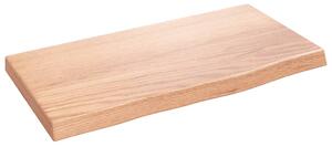 Półka, jasnobrązowa, 40x20x2 cm, lakierowane lite drewno dębowe