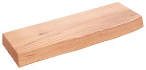 Półka, jasnobrązowa, 60x20x6 cm, lakierowane lite drewno dębowe